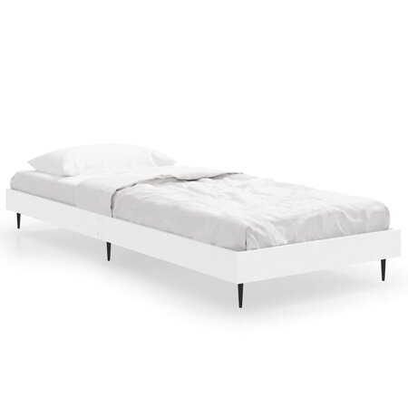 vidaXL Cadre de lit blanc 75x190 cm bois d'ingénierie