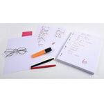 Étui de 100 fiches bristol quadrillé 5x5 perforé 210x297mm Blanc EXACOMPTA