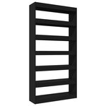 vidaXL Bibliothèque/Cloison Noir 100x30x198 cm Bois d'ingénierie