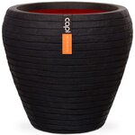 Capi Pot à fleurs Nature Row Conique 42 x 38 cm Noir KBLRO362