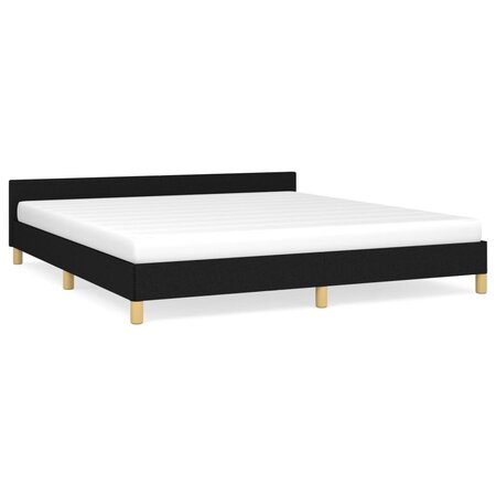vidaXL Cadre de lit avec tête de lit Noir 160x200 cm Tissu