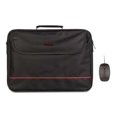 Sacoche ordinateur portable ngs monray bureau kit 16"max avec souris usb (noir)