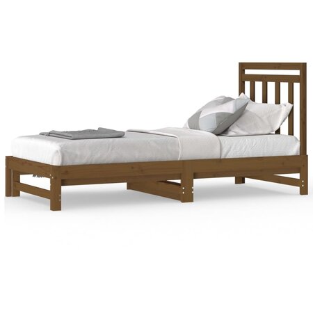 vidaXL Lit coulissant Marron miel 2x(90x200) cm Bois de pin solide