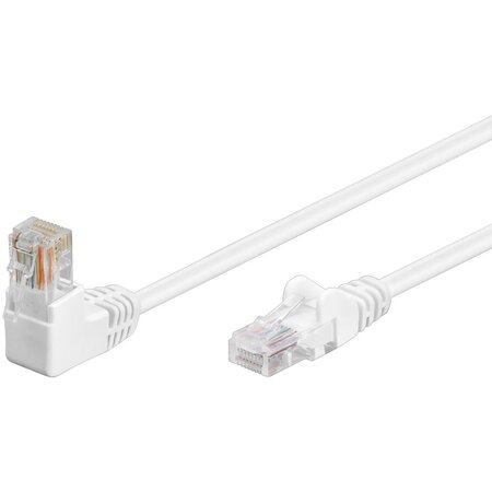 Câble Réseau CAT 5e 1 Angle 90° U/UTP CCA 3 m Blanc GOOBAY