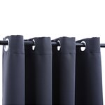 vidaXL Rideaux occultants avec anneaux Métal 2Pièces Anthracite 140x175cm